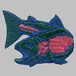 繡花 動(dòng)物 魚 色彩 藍(lán)色 免費(fèi)素材