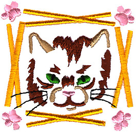 繡花 動物 貓 色彩 免費素材