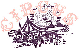 印花矢量圖 游樂園 房子 circus 娛樂 免費(fèi)素材