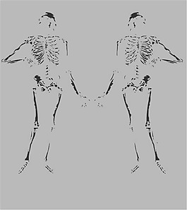 印花矢量图 人物 灵异 骷髅 人体骨骼 免费素材