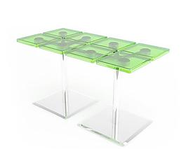 CASAMANIA X-Tile 52 綠色格子塑料桌