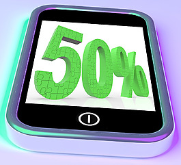 50智能手机上显示移动营销和促销活动