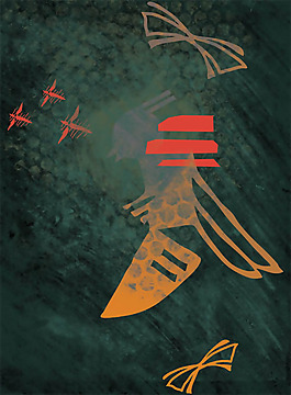 位圖 抽象 插畫 色彩 綠色 免費素材