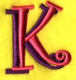 繡花 文字 英文 K 色彩 免費(fèi)素材