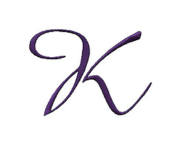 繡花 文字 英文 K 色彩 免費素材