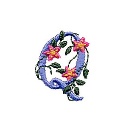 繡花 文字 英文 Q 色彩 免費素材