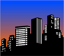 印花矢量圖 建筑 樓房 色彩 黑色 免費(fèi)素材