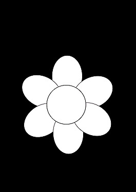 花六瓣，黑色的輪廓