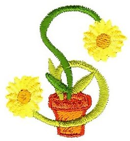 繡花 植物 花 草 文字 免費(fèi)素材