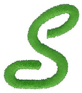 绣花 文字 英文 S 绿色 免费素材