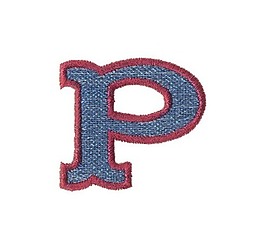 繡花 文字 英文 紫色 P 免費素材