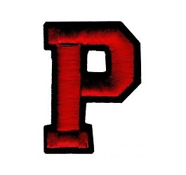 繡花 文字 英文 P 紅色 免費素材