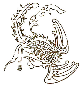 印花矢量圖 靚仔裝 抽象 鳳凰 灰色 免費(fèi)素材