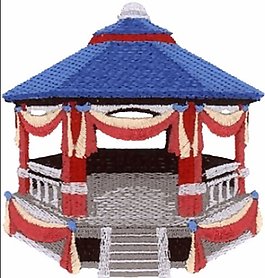繡花 亭子 建筑 色彩 紅色 免費(fèi)素材