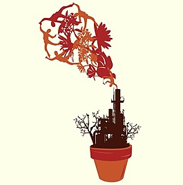 位圖 插畫 抽象 樹 花卉 免費(fèi)素材