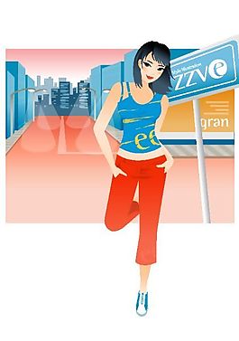 印花矢量圖 時(shí)尚休閑女裝 抽象 人物 免費(fèi)素材