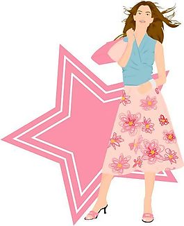 印花矢量圖 時(shí)尚休閑女裝 抽象 人物 免費(fèi)素材