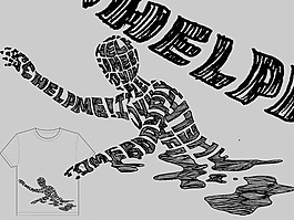 位圖 文字 英文 抽象人物 色彩 免費素材