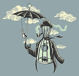 位图 灵异 抽象 插画 伞 免费素材