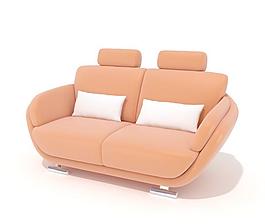 Sofa橘红色时尚现代多人沙发080