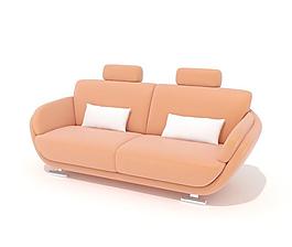 Sofa橘红色时尚现代多人沙发079