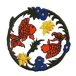 繡花 動(dòng)物 魚(yú) 色彩 黃色 免費(fèi)素材