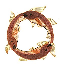 繡花 動(dòng)物 魚 色彩 黃色 免費(fèi)素材