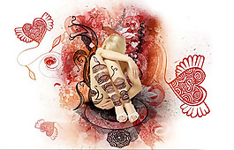 位圖 插畫(huà) 抽象人物 心形 色彩 免費(fèi)素材