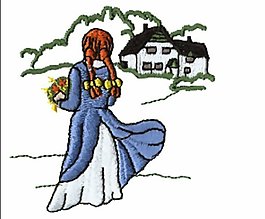 绣花 女人 色彩 蓝色 免费素材