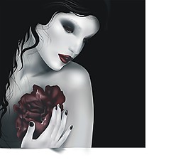 印花矢量图 人物 女人 玫瑰花 色彩 免费素材