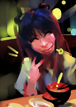 位圖 插畫(huà) 抽象人物 少女 色彩 免費(fèi)素材