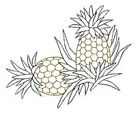 繡花 植物 水果 菠蘿 色彩 免費素材