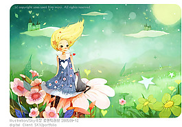 位圖 插畫 人物人物 少女 色彩 免費素材