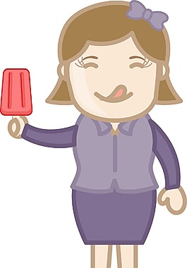 棒棒糖冰淇淋業(yè)務(wù)具有卡通矢量字符的女人