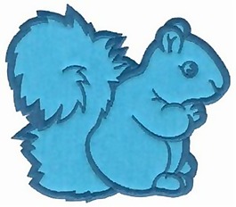繡花 動物 松鼠 色彩 藍色 免費素材