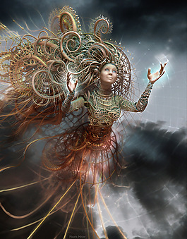 位圖 插畫 CG插畫 抽象人物 色彩 免費(fèi)素材