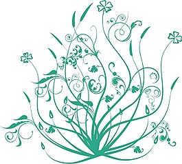 印花矢量圖 優(yōu)雅植物 草 花 毛衫印花 免費素材