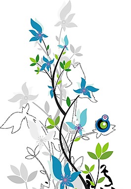 印花矢量圖 優(yōu)雅植物 草 色彩 五顏六色 免費(fèi)素材