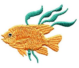 繡花 動(dòng)物 魚(yú) 色彩 黃色 免費(fèi)素材