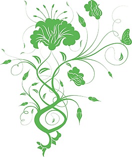 印花矢量圖 優(yōu)雅植物 草 花 毛衫印花 免費素材