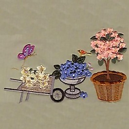绣花 植物 树 色彩 绿色 免费素材