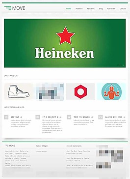 绿色描边HTML5网页模板