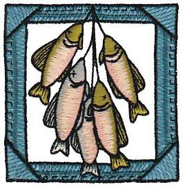 繡花 動物 魚 色彩 綠色 免費素材
