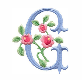 繡花 文字 英文 色彩 G 免費素材