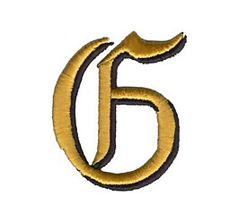 繡花 文字 英文 色彩 G 免費素材
