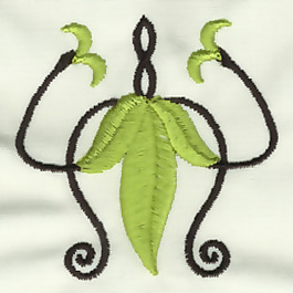 绣花 色彩 花纹 藤条 青色 免费素材