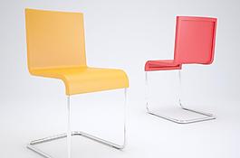 2个S形椅子Vitra 05 chair 3D model