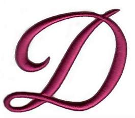 绣花 文字 英文 色彩 字母D 免费素材
