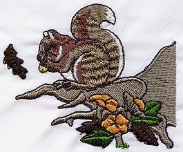 繡花 動(dòng)物 松鼠 植物 樹(shù) 免費(fèi)素材