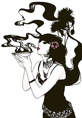 位圖 插畫 人物 少女 色彩 免費(fèi)素材